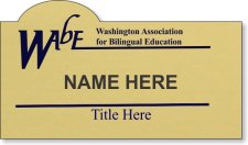 (image for) Washington Association for Bilingual Education Shaped Gold Badge