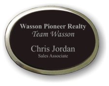 (image for) Wasson Pioneer Realty Executive Black Oval Silver Framed Badge