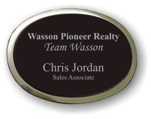 (image for) Wasson Pioneer Realty Executive Black Oval Silver Framed Badge