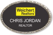 (image for) Weichert Realtors Black/Silver Oval Bling Badge