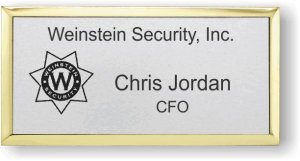 (image for) Weinstein Security, Inc. Executive Silver Gold Framed Badge