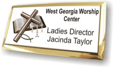 (image for) West Georgia Worship Center Executive White Silver Framed Badge