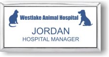 (image for) Westlake Animal Hospital Blue Logo Executive White Silver Framed Badge