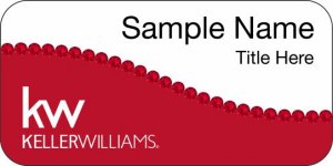 (image for) Keller Williams KW White/Red Swoosh Badge w/Red Jewels