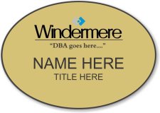 (image for) Windermere Gold Oval Badge