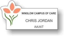 (image for) Winslow Campus of Care Shaped White Badge