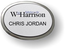 (image for) WmHarrison Fabrics Silver Executive Oval Badge