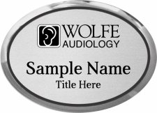 (image for) Wolfe Audiology Oval Executive Silver badge