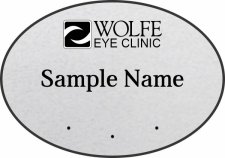 (image for) Wolfe Eye Clinic Logo Oval Silver badge with Holes