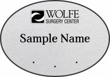 (image for) Wolfe Surgery Center Logo Oval Silver badge with Holes