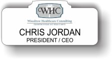 (image for) Woodrow Healthcare Consulting White Shaped Badge