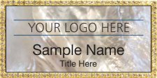 (image for) Custom Logo Gold Bling White Pearl Badge