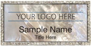 (image for) Custom Logo Silver Bling White Pearl Badge