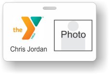 (image for) YMCA Orange/Green Photo ID Horizontal Badge