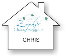 (image for) Zephyr Cleaning Services, LLC Shaped White Badge
