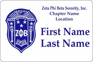 (image for) Zeta Phi Beta Sorority, Inc. Shaped White badge