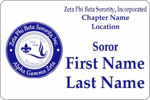 (image for) Zeta Phi Beta Sorority, Incorporated Shaped White badge - Alpha Gamma Zeta Logo With Soror