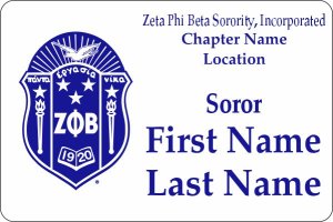 (image for) Zeta Phi Beta Sorority, Incorporated Shaped White badge - With Soror