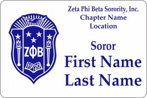 (image for) Zeta Phi Beta Sorority, Inc. Shaped White badge