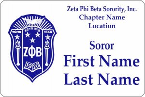 (image for) Zeta Phi Beta Sorority, Inc. Shaped White badge Style B