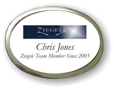 (image for) Ziegele Aesthetic & Restorative Dentistry Execuitve White Silver Frame Oval Badge