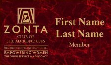 (image for) Zonta International Red Marble Name Badge - Club of the Adirondacks