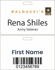 (image for) COPY Balducci's Double Sided White HOURLY Veteran Badge (ID Style)