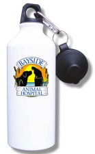 (image for) Bayside Animal Hospital Water Bottle - White
