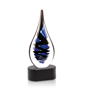 (image for) Black Twist Rain Drop Glass Award