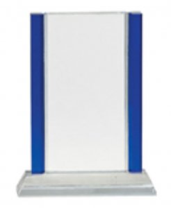 (image for) Blue 2 Edge Crystal on Clear Base - 8 1/2\"