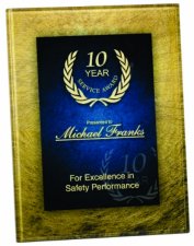 (image for) Blue and Gold Acrylic Art Plaque Award with Easel - Extra Large