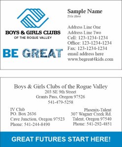 (image for) Boys and Girls Club IV and Talent Branch Business Cards