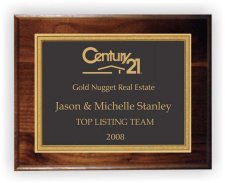 (image for) Century 21 Walnut Plaque With Cove Edge