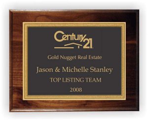 (image for) Century 21 Walnut Plaque With Cove Edge