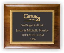 (image for) Century 21 Walnut Plaque With Square Corners
