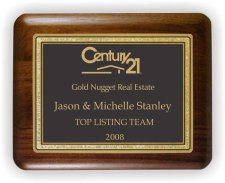 (image for) Century 21 Walnut Plaques With Round Corners
