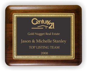 (image for) Century 21 Walnut Plaques With Round Corners