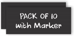 (image for) Ten pack Square Corner Chalkboard Badges (Blank) with Marker