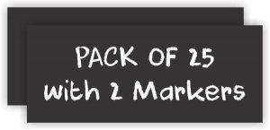 (image for) Twenty Five Pack Square Corner Chalkboard Badges (Blank) with Two Markers