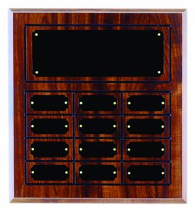 (image for) Cherry Finish 12 Plate Perpetual Plaque