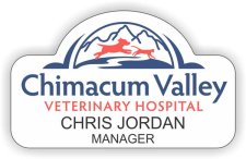 (image for) Chimacum Valley Veterinary Hospital White Shaped Badge