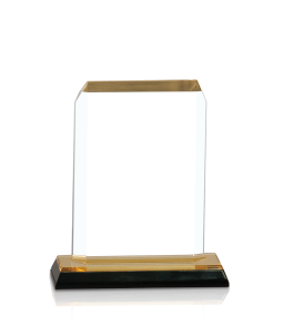 (image for) Clip Corner Impress Acrylic Award - Gold - Small