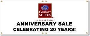 (image for) Comfort Suites 28\" x 6\' Banner Logo Center