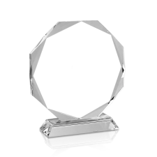 (image for) Crystal Octagon On Clear Pedestal Base - 6"