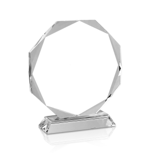 (image for) Crystal Octagon On Clear Pedestal Base - 7 1/4\"