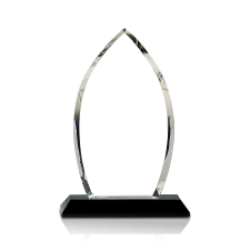 (image for) Crystal Oval on Black Pedestal Base - 9 3/4"