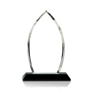 (image for) Crystal Oval on Black Pedestal Base - 9 3/4\"