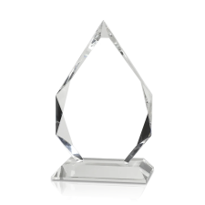 (image for) Crystal Diamond on Clear Pedestal Base - 10 1/2"