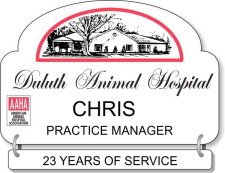 (image for) Duluth Animal Hospital Shaped Badge with Drop Bar