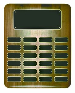 (image for) Elliptical Walnut 24 Plate Perpetual Plaque